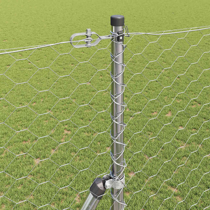 vidaXL Hexagonal Fence Ground Fix 50 x 1.5 m Galvanised Steel Silver 4