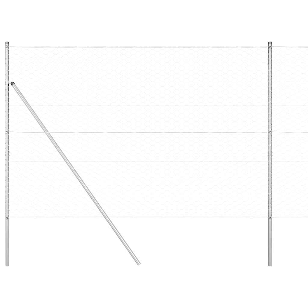 vidaXL Hexagonal Fence Ground Fix 50 x 1.5 m Galvanised Steel Silver 2