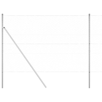 vidaXL Hexagonal Fence Ground Fix 50 x 1.5 m Galvanised Steel Silver 2