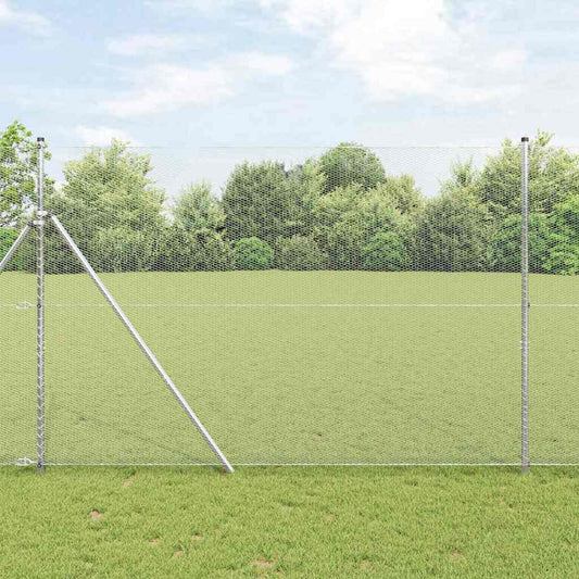 vidaXL Hexagonal Fence Ground Fix 50 x 1.6 m Galvanised Steel Silver 1