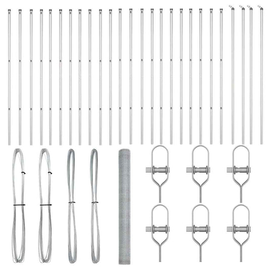 vidaXL Hexagonal Fence Ground Fix 50 x 1.6 m Galvanised Steel Silver 2