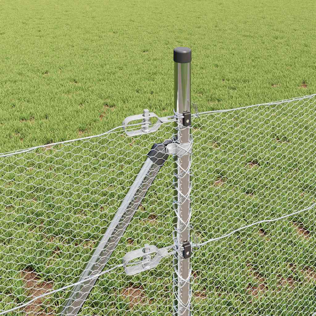 vidaXL Hexagonal Fence Ground Fix 100 x 0.6 m Galvanised Steel Silver 4