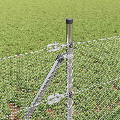 vidaXL Hexagonal Fence Ground Fix 100 x 0.6 m Galvanised Steel Silver 4