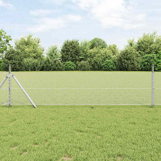 vidaXL Hexagonal Fence Ground Fix 100 x 0.6 m Galvanised Steel Silver 1