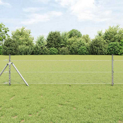 vidaXL Hexagonal Fence Ground Fix 100 x 0.8 m Galvanised Steel Silver 1