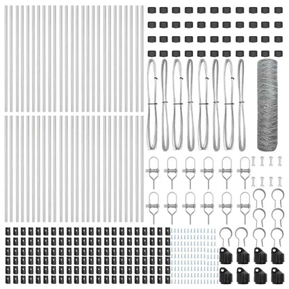 vidaXL Hexagonal Fence Ground Fix 100 x 0.8 m Galvanised Steel Silver 5