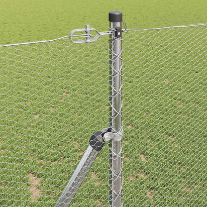 vidaXL Hexagonal Fence Ground Fix 100 x 1 m Galvanised Steel Silver 4