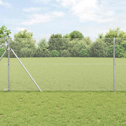 vidaXL Hexagonal Fence Ground Fix 100 x 1 m Galvanised Steel Silver 1