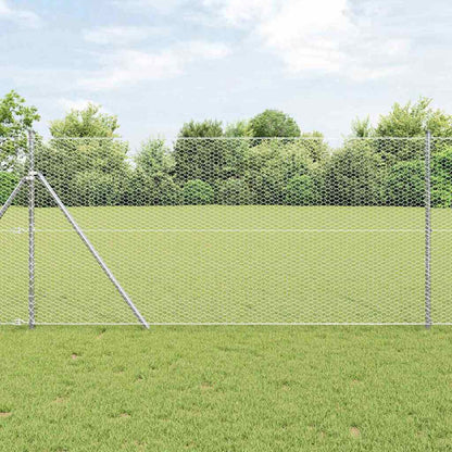 vidaXL Hexagonal Fence Ground Fix 100 x 1 m Galvanised Steel Silver 1