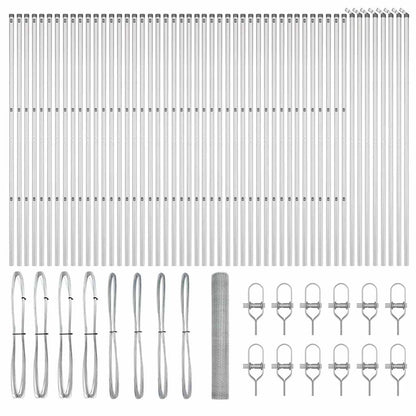 vidaXL Hexagonal Fence Ground Fix 100 x 1 m Galvanised Steel Silver 2