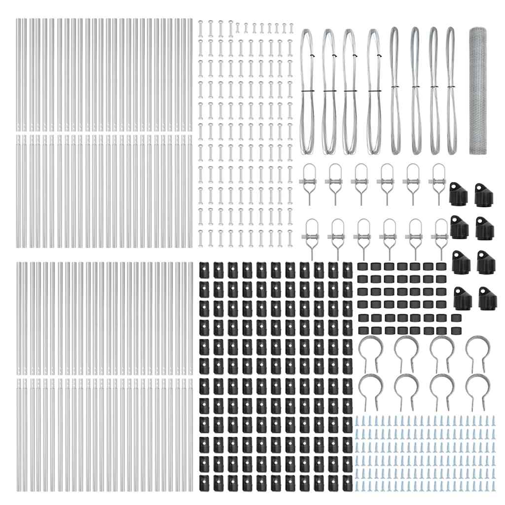 vidaXL Hexagonal Fence Ground Fix 100 x 1 m Galvanised Steel Silver 5