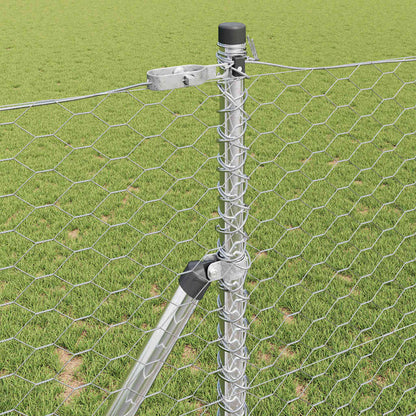 vidaXL Hexagonal Fence Ground Fix 100 x 1.2 m Galvanised Steel Silver 4