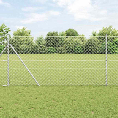 vidaXL Hexagonal Fence Ground Fix 100 x 1.2 m Galvanised Steel Silver 1