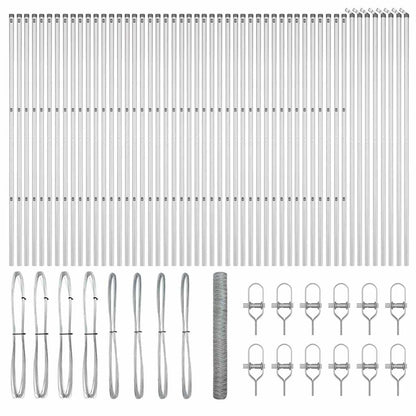vidaXL Hexagonal Fence Ground Fix 100 x 1.2 m Galvanised Steel Silver 2