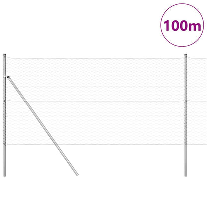 vidaXL Hexagonal Fence Ground Fix 100 x 1.2 m Galvanised Steel Silver 3
