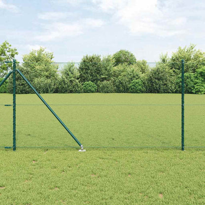 vidaXL Hexagonal Fence with Post 50 x 1 m PVC-Coated Steel Green Mesh 1