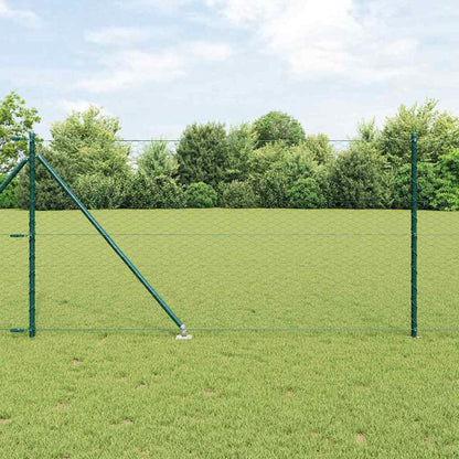 vidaXL Hexagonal Fence with Post 50 x 1 m PVC-Coated Steel Green Mesh 1
