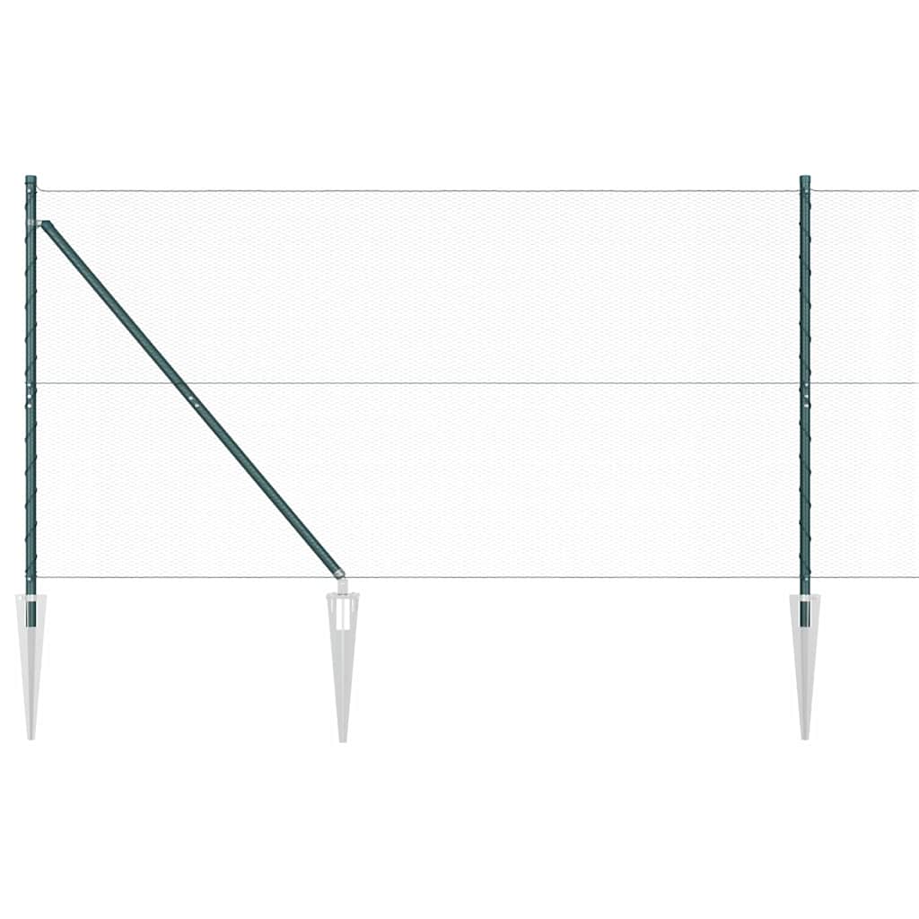 vidaXL Hexagonal Fence with Post 50 x 1.2 m PVC-Coated Steel Green 2