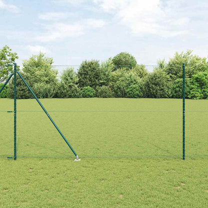 vidaXL Hexagonal Fence with Post 50 x 1.6 m PVC-Coated Steel Green 1