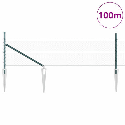 vidaXL Hexagonal Fence with Post 100 x 0.4 m PVC-Coated Steel Green 3