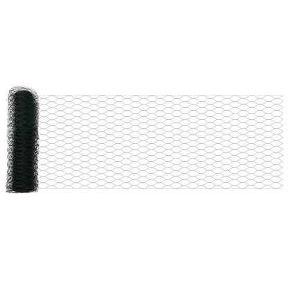 vidaXL Hexagonal Fence with Post 100 x 0.4 m PVC-Coated Steel Green 6