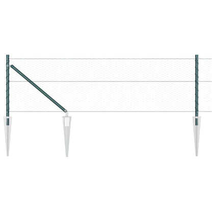 vidaXL Hexagonal Fence with Post 100 x 0.6 m PVC-Coated Steel Green 6