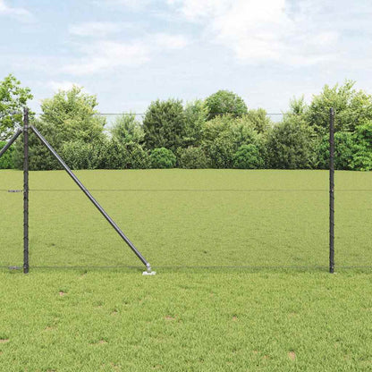 vidaXL Hexagonal Fence with Post 50 x 1 m PVC-Coated Steel Grey Mesh 1