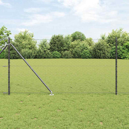 vidaXL Hexagonal Fence with Post 50 x 1.2 m PVC-Coated Steel Grey Mesh 1