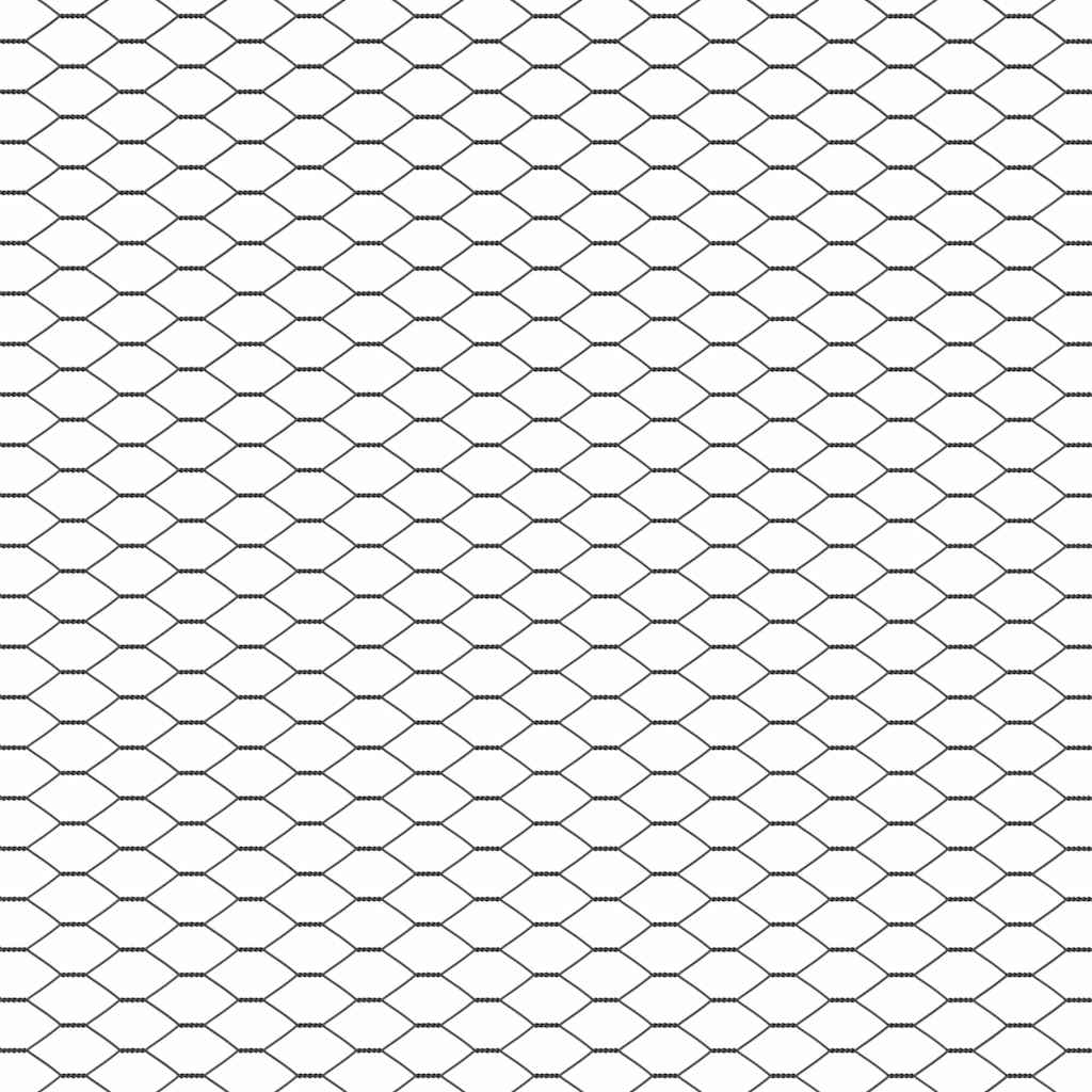 vidaXL Hexagonal Fence with Post 50 x 1.5 m PVC-Coated Steel Grey Mesh 6