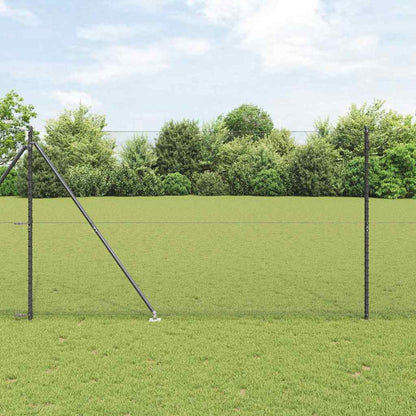 vidaXL Hexagonal Fence with Post 50 x 1.5 m PVC-Coated Steel Grey Mesh 1