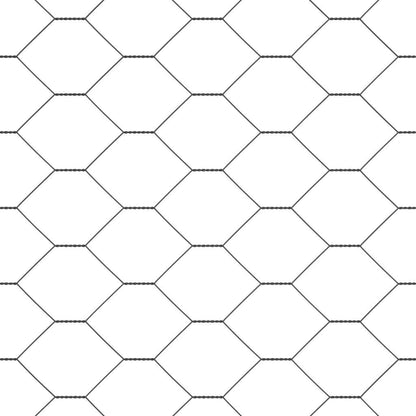 vidaXL Hexagonal Fence with Post 50 x 1.6 m PVC-Coated Steel Grey Mesh 6