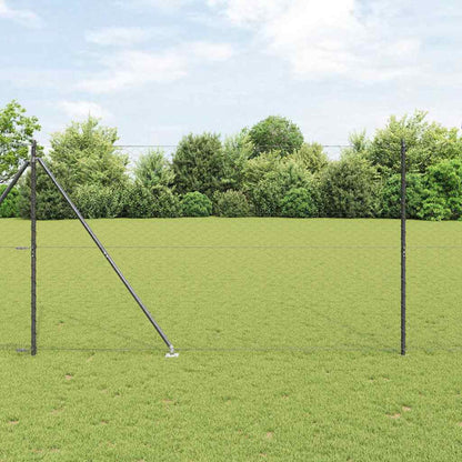 vidaXL Hexagonal Fence with Post 50 x 1.6 m PVC-Coated Steel Grey Mesh 1
