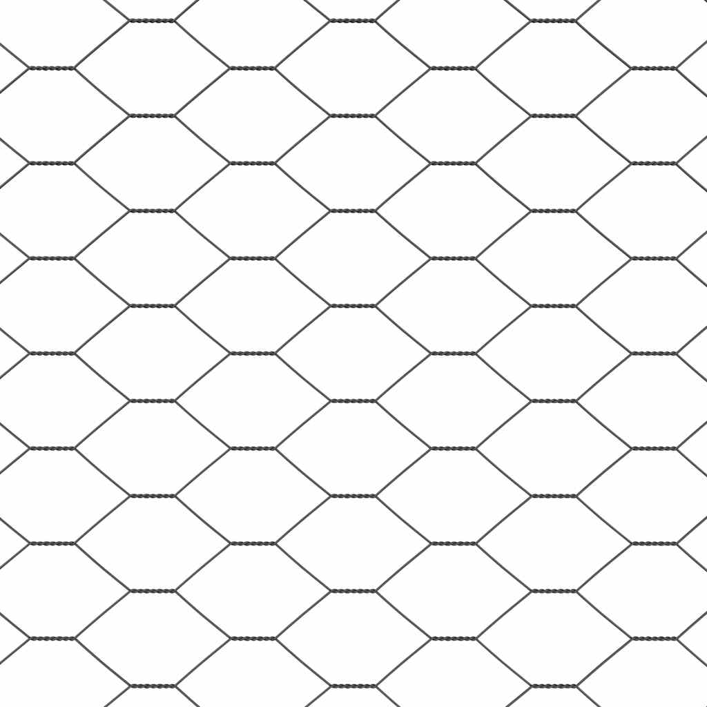 vidaXL Hexagonal Fence with Post 100 x 0.4 m PVC-Coated Steel Grey 5