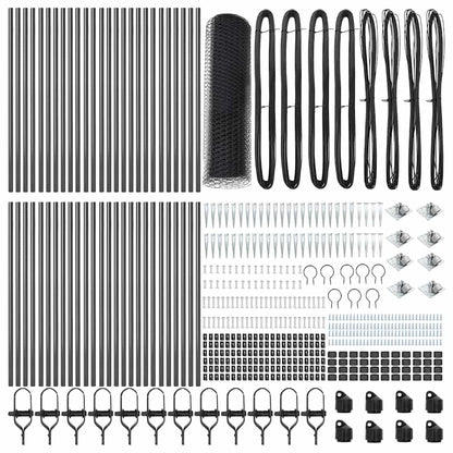 vidaXL Hexagonal Fence with Post 100 x 0.6 m PVC-Coated Steel Grey 4