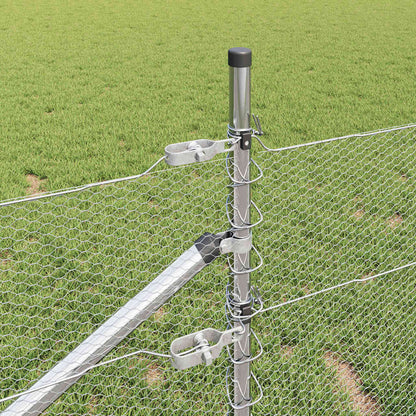 vidaXL Hexagonal Fence with Post 50 x 1 m Galvanised Steel Silver Mesh 4