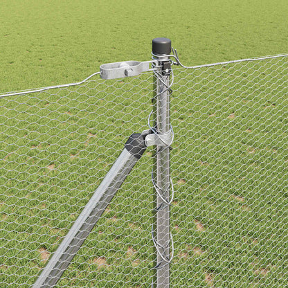 vidaXL Hexagonal Fence with Post 50 x 1.2 m Galvanised Steel Silver 4