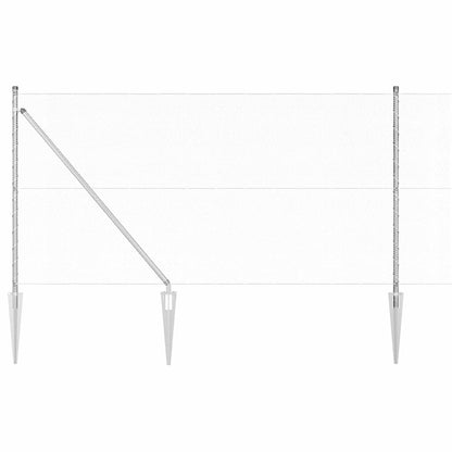 vidaXL Hexagonal Fence with Post 50 x 1.4 m Galvanised Steel Silver 2