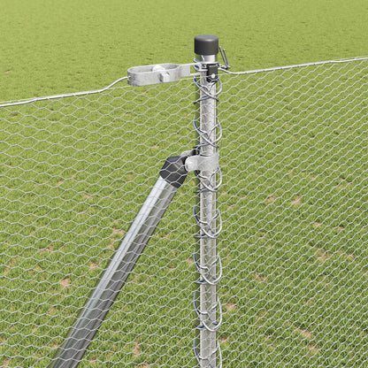 vidaXL Hexagonal Fence with Post 50 x 1.5 m Galvanised Steel Silver 4