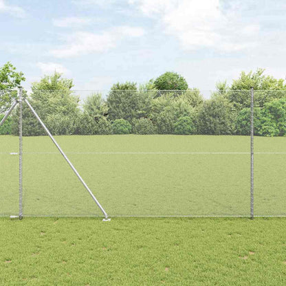 vidaXL Hexagonal Fence with Post 50 x 1.5 m Galvanised Steel Silver 1