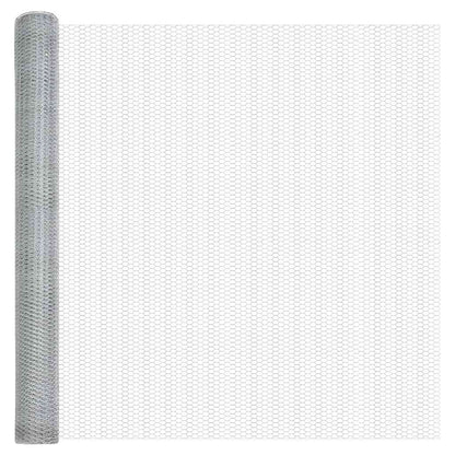 vidaXL Hexagonal Fence with Post 50 x 1.5 m Galvanised Steel Silver 6