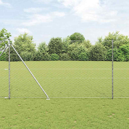 vidaXL Hexagonal Fence with Post 50 x 1.5 m Galvanised Steel Silver 1