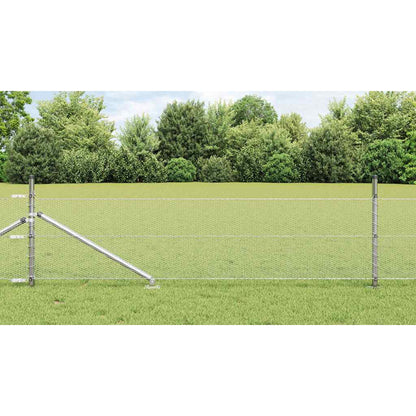 vidaXL Hexagonal Fence with Post 100 x 0.4 m Galvanised Steel Silver 1