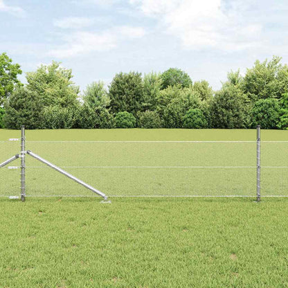 vidaXL Hexagonal Fence with Post 100 x 0.4 m Galvanised Steel Silver 4