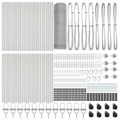 vidaXL Hexagonal Fence with Post 100 x 0.4 m Galvanised Steel Silver 6
