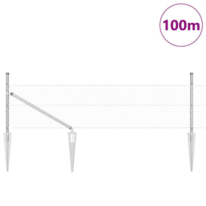 vidaXL Hexagonal Fence with Post 100 x 0.4 m Galvanised Steel Silver 3