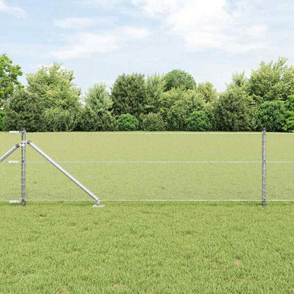 vidaXL Hexagonal Fence with Post 100 x 0.6 m Galvanised Steel Silver 1