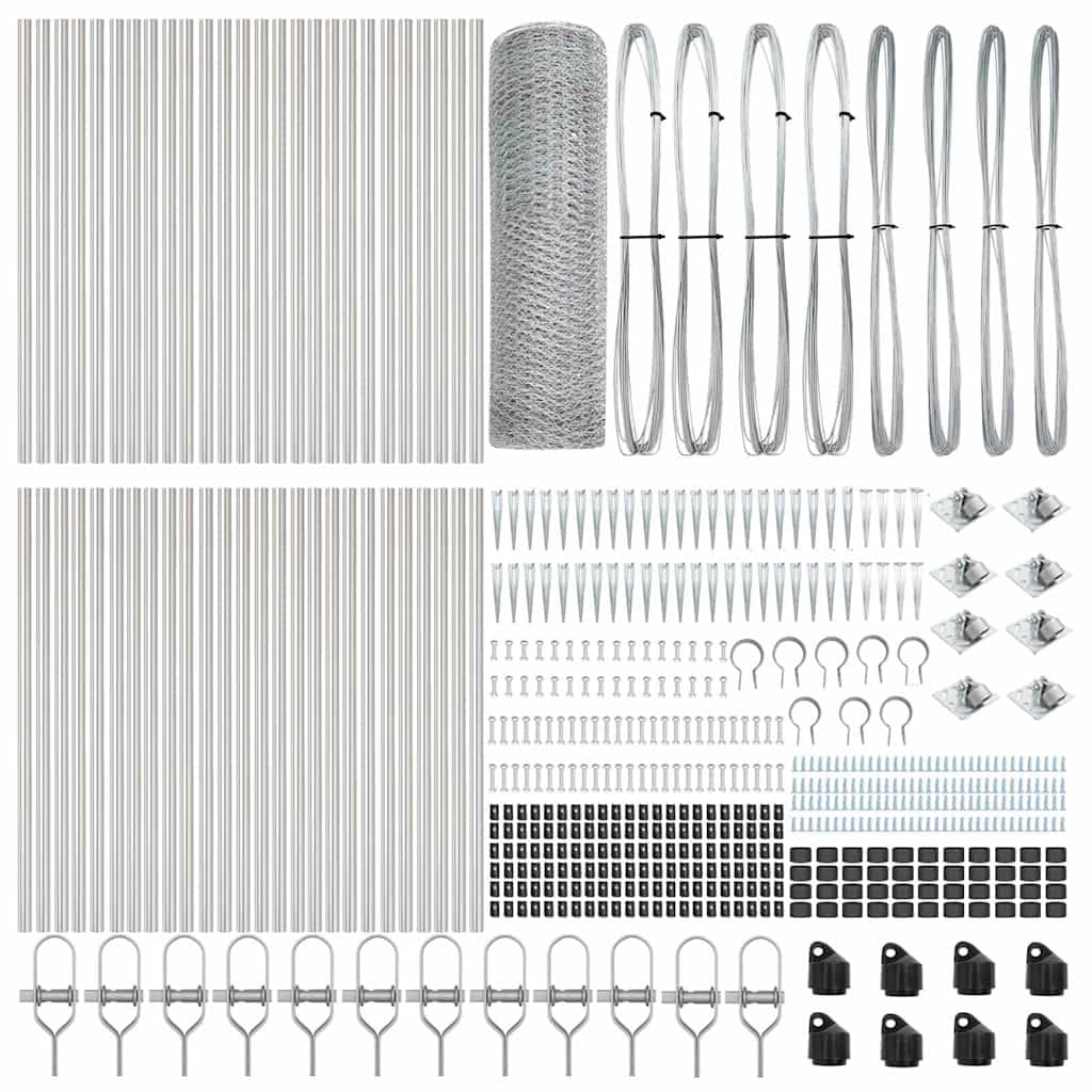 vidaXL Hexagonal Fence with Post 100 x 0.8 m Hot-Dip Galvanised Steel 5