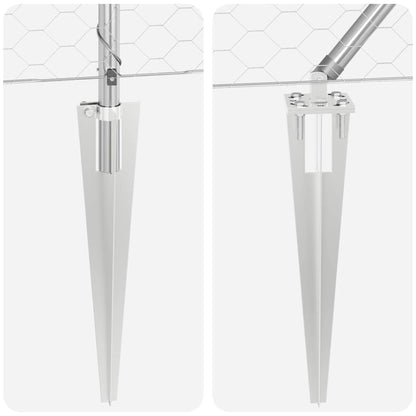 vidaXL Hexagonal Fence with Post 100 x 0.8 m Galvanised Steel Silver 6