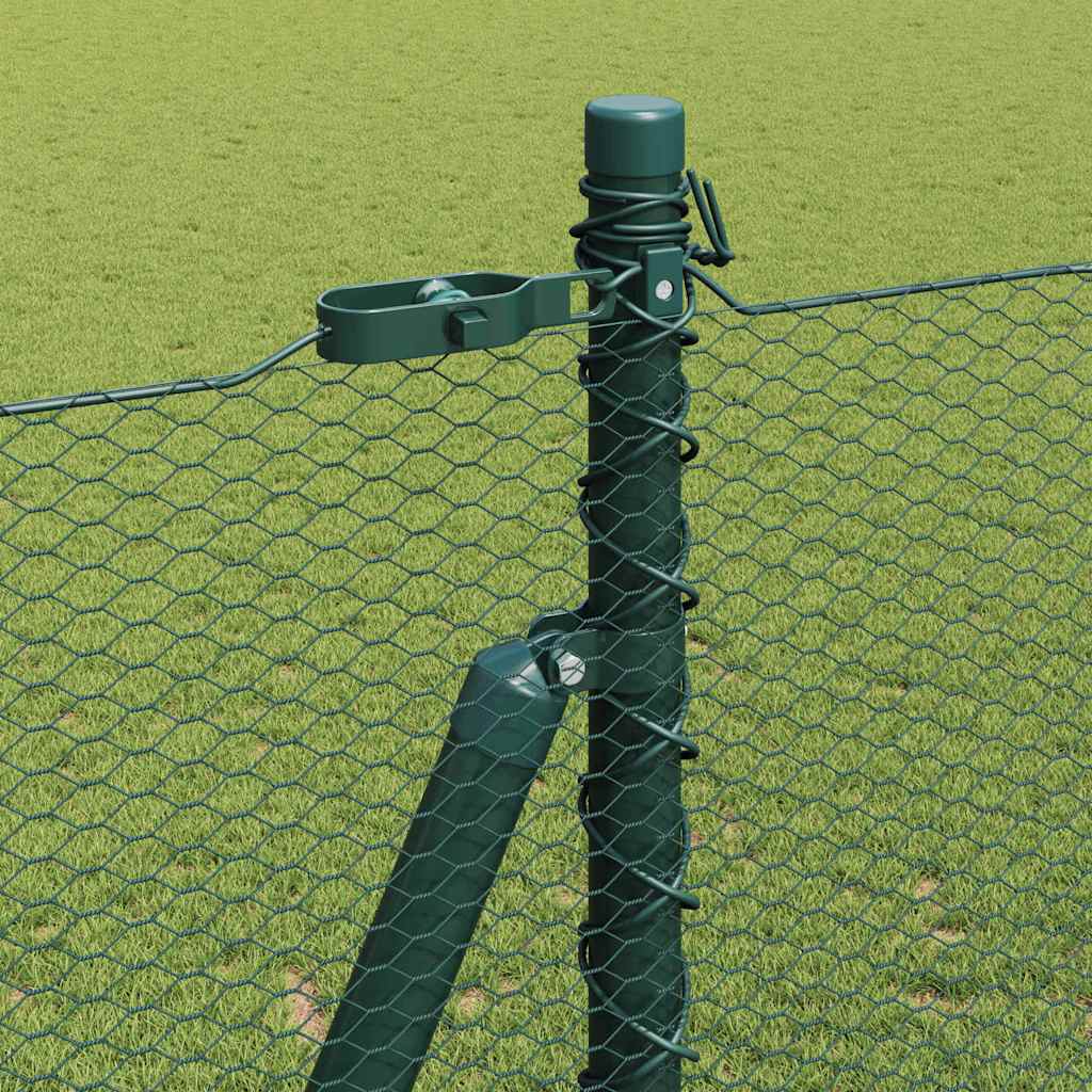 vidaXL Hexagonal Fence with Concrete Base 50 x 1.5 m PVC-Coated Steel 5