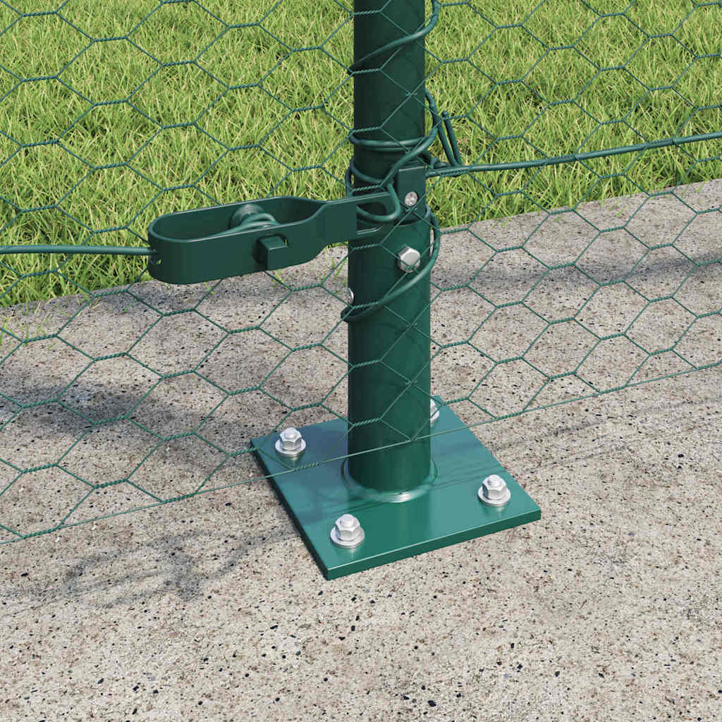 vidaXL Hexagonal Fence with Concrete Base 50 x 1.5 m PVC-Coated Steel 4